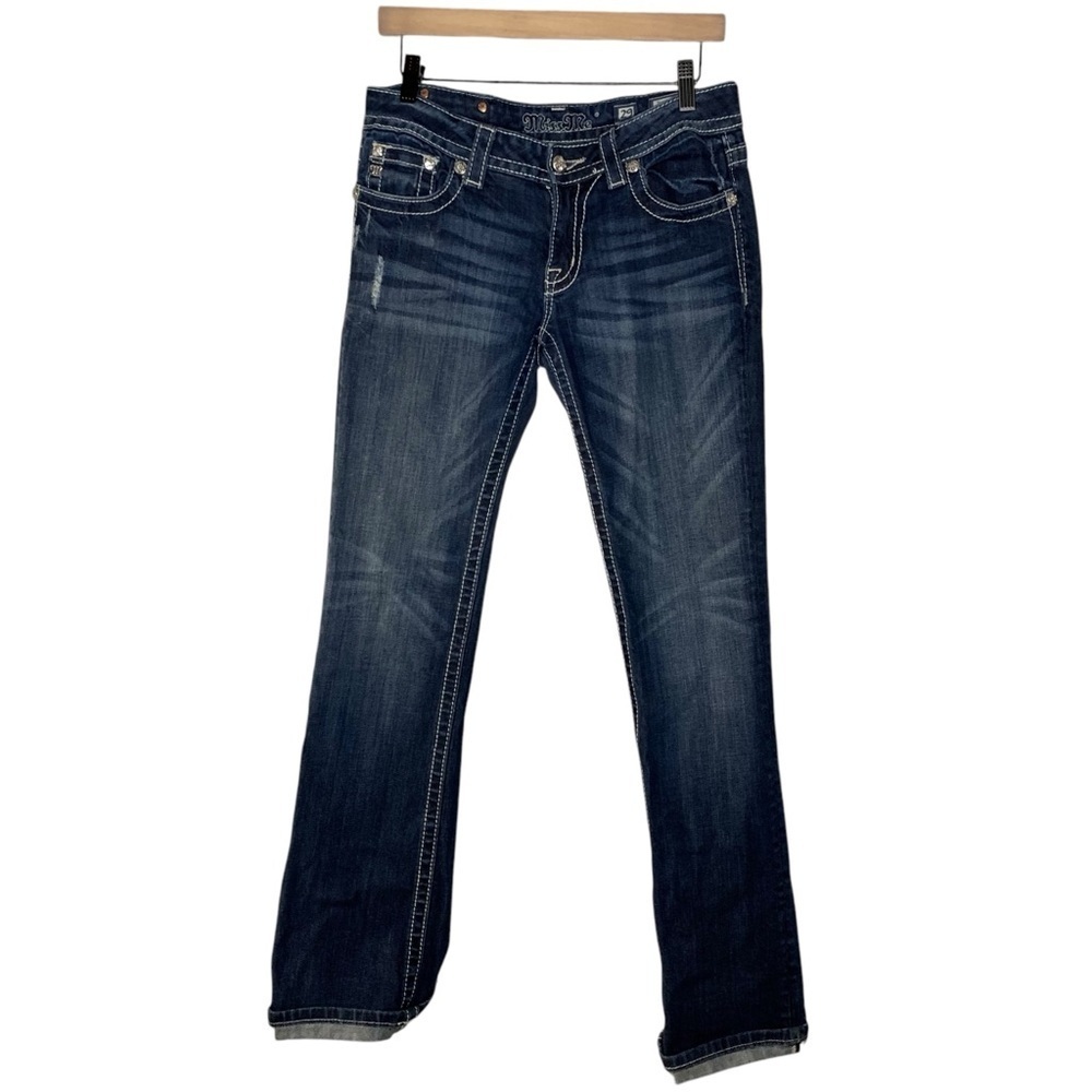 MISS ME Embellished Cross Dark Wash Bootcut Jeans Size 29 JP5519B